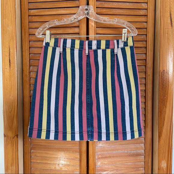 NEW 3x1 Dustin Stripe Denim A-Line Rose Skirt - Picture 6 of 7